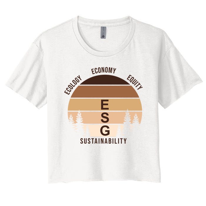 Environment Social Governance Retro ESG Women's Crop Top Tee