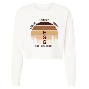 Environment Social Governance Retro ESG Cropped Pullover Crew