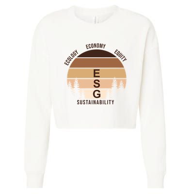 Environment Social Governance Retro ESG Cropped Pullover Crew