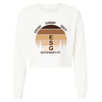 Environment Social Governance Retro ESG Cropped Pullover Crew