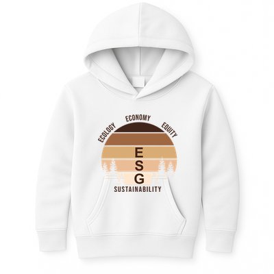 Environment Social Governance Retro ESG Kids Hoodie