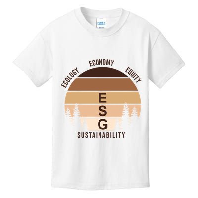 Environment Social Governance Retro ESG Kids T-Shirt