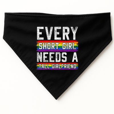 Every Short Girl Needs A Tall Girlfriend Lesbian Gift Lgbt USA-Made Doggie Bandana