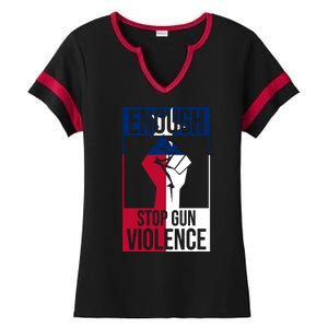 Enough Stop Gun Violence Texas Fist Ladies Halftime Notch Neck Tee