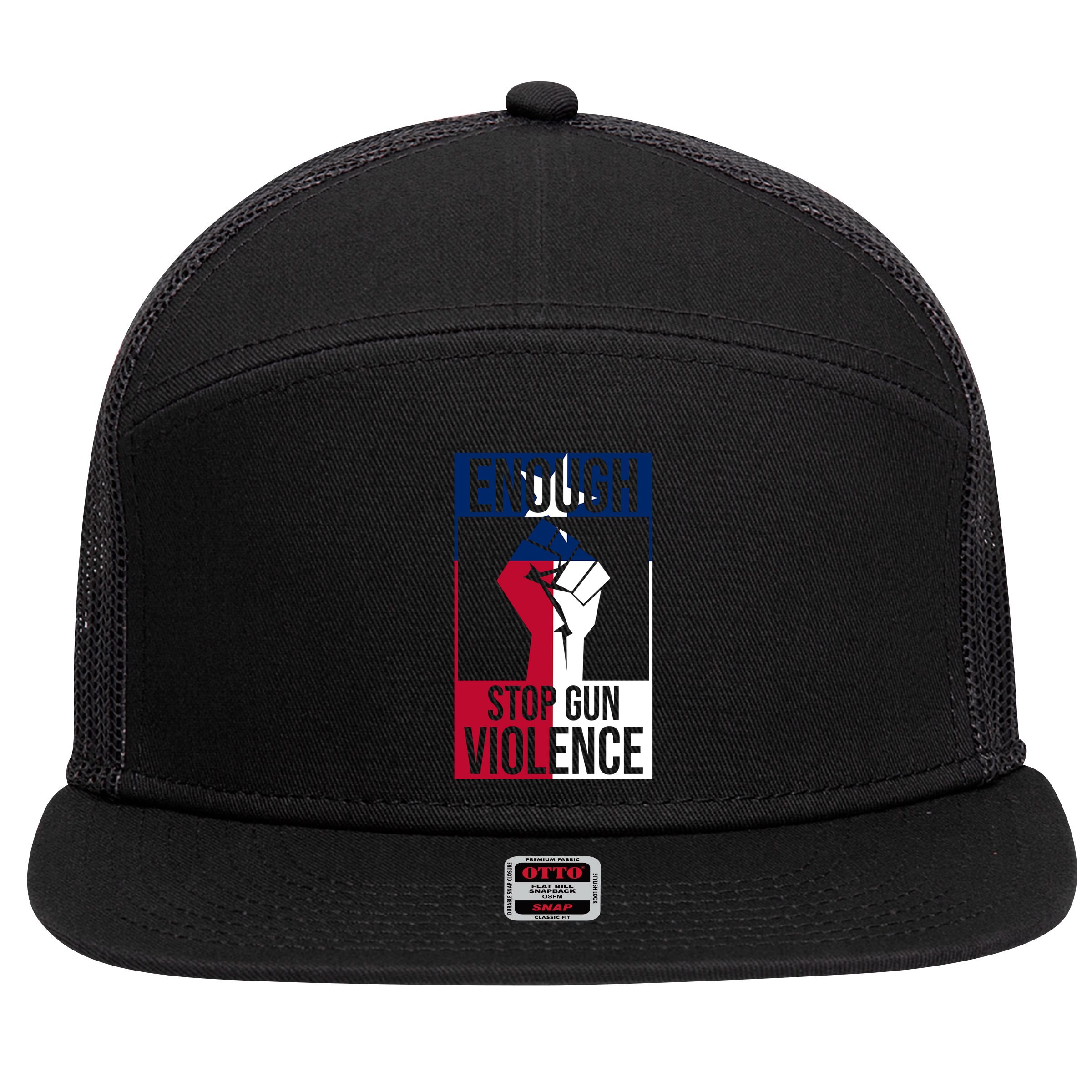Enough Stop Gun Violence Texas Fist 7 Panel Mesh Trucker Snapback Hat