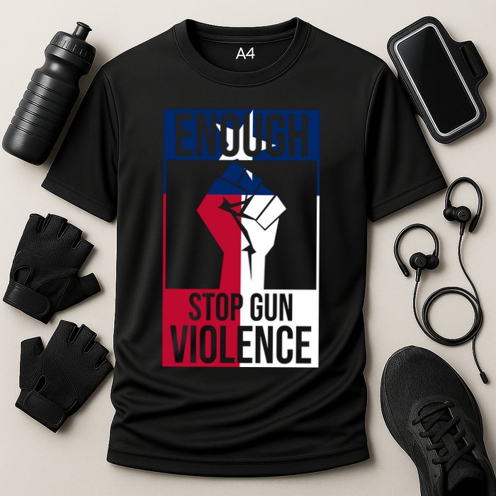 Enough Stop Gun Violence Texas Fist Cooling Performance Crew T-Shirt