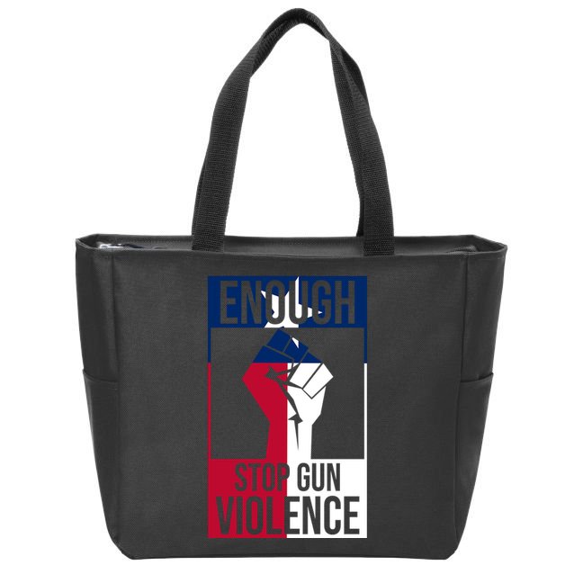 Enough Stop Gun Violence Texas Fist Zip Tote Bag