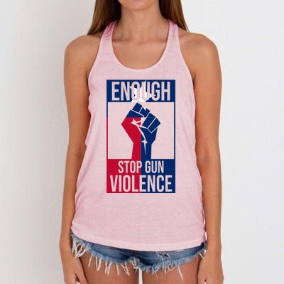 Enough Stop Gun Violence Texas Fist Women's Knotted Racerback Tank