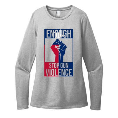 Enough Stop Gun Violence Texas Fist Womens CVC Long Sleeve Shirt