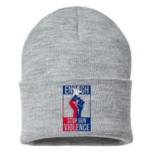 Enough Stop Gun Violence Texas Fist Sustainable Knit Beanie