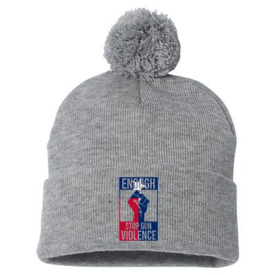 Enough Stop Gun Violence Texas Fist Pom Pom 12in Knit Beanie