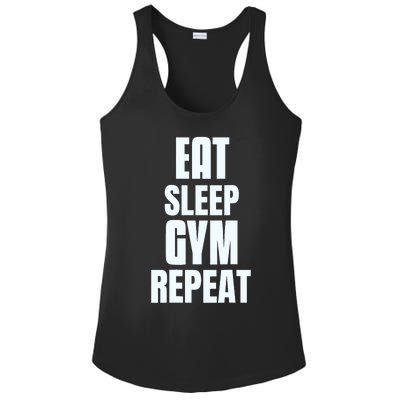 Eat Sleep Gym Repeat Funny Back Gym Funny Ladies PosiCharge Competitor Racerback Tank