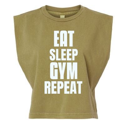 Eat Sleep Gym Repeat Funny Back Gym Funny Garment-Dyed Women's Muscle Tee