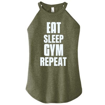 Eat Sleep Gym Repeat Funny Back Gym Funny Women's Perfect Tri Rocker Tank