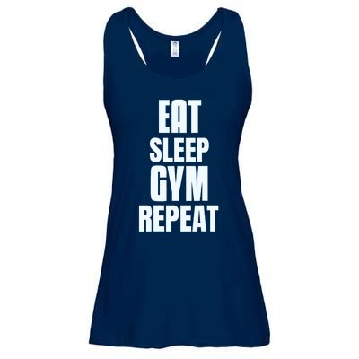 Eat Sleep Gym Repeat Funny Back Gym Funny Ladies Essential Flowy Tank