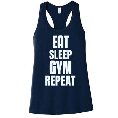 Eat Sleep Gym Repeat Funny Back Gym Funny Women's Racerback Tank