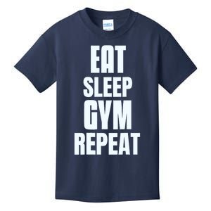 Eat Sleep Gym Repeat Funny Back Gym Funny Kids T-Shirt