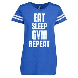 Eat Sleep Gym Repeat Funny Back Gym Funny Enza Ladies Jersey Football T-Shirt