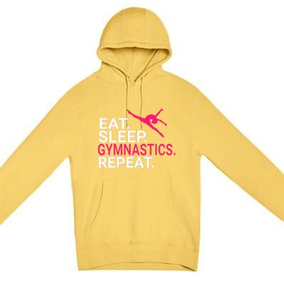 Eat Sleep Gymnastics Repeat Funny Gift Christmas Gift Sports Premium Pullover Hoodie