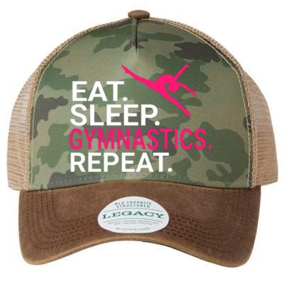 Eat Sleep Gymnastics Repeat Funny Gift Christmas Gift Sports Legacy Tie Dye Trucker Hat