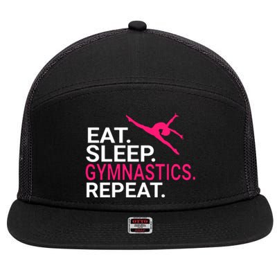 Eat Sleep Gymnastics Repeat Funny Gift Christmas Gift Sports 7 Panel Mesh Trucker Snapback Hat