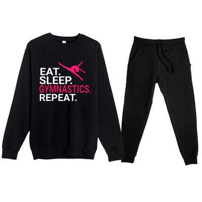 Eat Sleep Gymnastics Repeat Funny Gift Christmas Gift Sports Premium Crewneck Sweatsuit Set