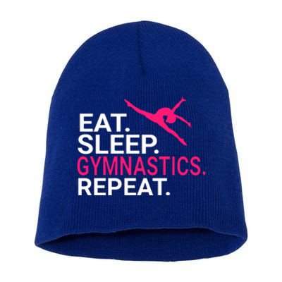 Eat Sleep Gymnastics Repeat Funny Gift Christmas Gift Sports Short Acrylic Beanie