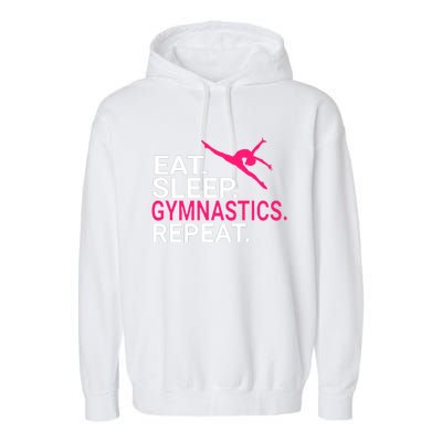 Eat Sleep Gymnastics Repeat Funny Gift Christmas Gift Sports Garment-Dyed Fleece Hoodie