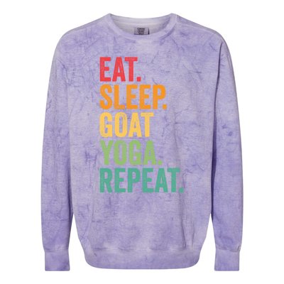 Eat Sleep Goat Yoga Repeat Funny Goat Yoga Meaningful Gift Colorblast Crewneck Sweatshirt