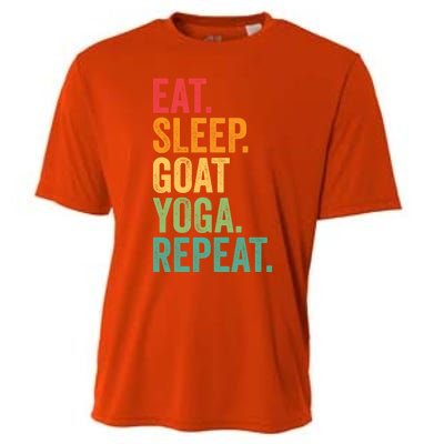 Eat Sleep Goat Yoga Repeat Funny Goat Yoga Meaningful Gift Cooling Performance Crew T-Shirt