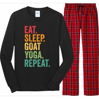 Eat Sleep Goat Yoga Repeat Funny Goat Yoga Meaningful Gift Long Sleeve Pajama Set