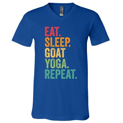 Eat Sleep Goat Yoga Repeat Funny Goat Yoga Meaningful Gift V-Neck T-Shirt