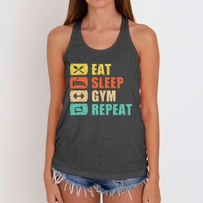 Eat Sleep Gym Repeat Women's Knotted Racerback Tank