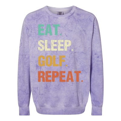 Eat Sleep Golf Repeat Golfer Golfing Funny Colorblast Crewneck Sweatshirt