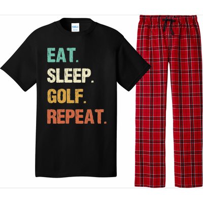 Eat Sleep Golf Repeat Golfer Golfing Funny Pajama Set