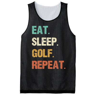 Eat Sleep Golf Repeat Golfer Golfing Funny Mesh Reversible Basketball Jersey Tank