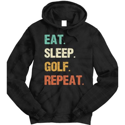 Eat Sleep Golf Repeat Golfer Golfing Funny Tie Dye Hoodie