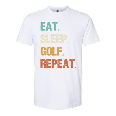 Eat Sleep Golf Repeat Golfer Golfing Funny Softstyle CVC T-Shirt