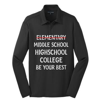 Elementary School Graduation 6th Grade Graduate Silk Touch Performance Long Sleeve Polo