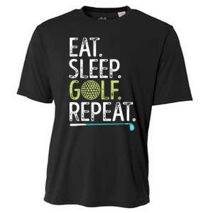 Eat Sleep Golf Repeat Golfing Golfer Funny  Wo Sports Cooling Performance Crew T-Shirt