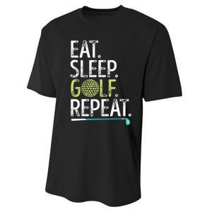 Eat Sleep Golf Repeat Golfing Golfer Funny  Wo Sports Performance Sprint T-Shirt