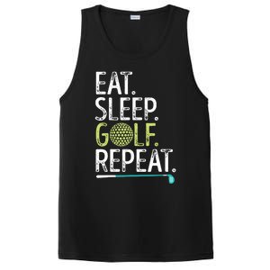 Eat Sleep Golf Repeat Golfing Golfer Funny  Wo Sports PosiCharge Competitor Tank