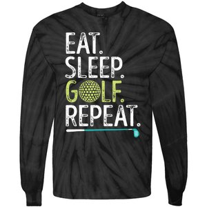 Eat Sleep Golf Repeat Golfing Golfer Funny  Wo Sports Tie-Dye Long Sleeve Shirt