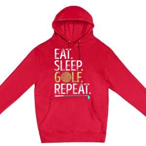 Eat Sleep Golf Repeat Golfing Golfer Funny  Wo Sports Premium Pullover Hoodie