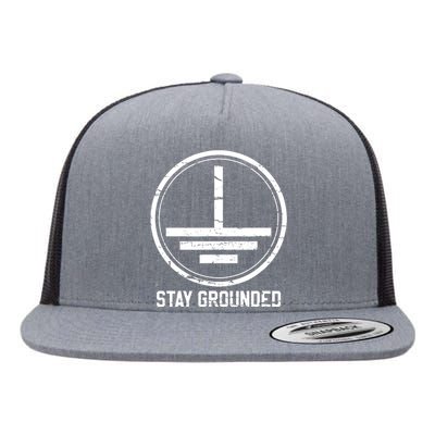 Electrician Stay Grounded Funny Nerd Engineer Gift Flat Bill Trucker Hat