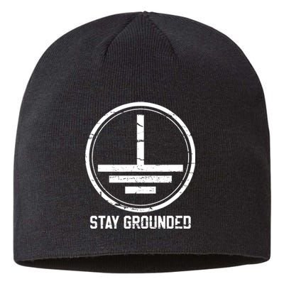 Electrician Stay Grounded Funny Nerd Engineer Gift Sustainable Beanie