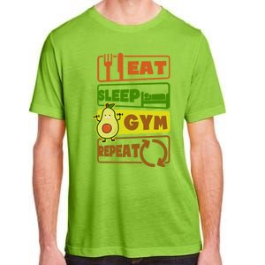 Eat Sleep Gym Repeat Design Vegan Athlete Meaningful Gift Adult ChromaSoft Performance T-Shirt