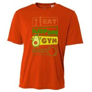 Eat Sleep Gym Repeat Design Vegan Athlete Meaningful Gift Cooling Performance Crew T-Shirt