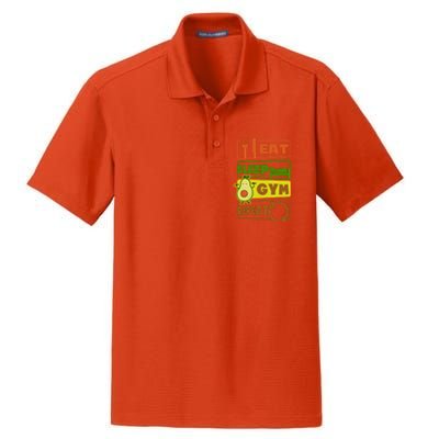 Eat Sleep Gym Repeat Design Vegan Athlete Meaningful Gift Dry Zone Grid Polo