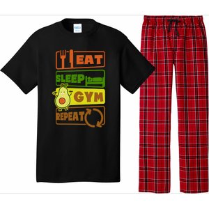 Eat Sleep Gym Repeat Design Vegan Athlete Meaningful Gift Pajama Set